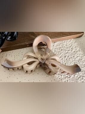 Taupe Bow Hair Clip